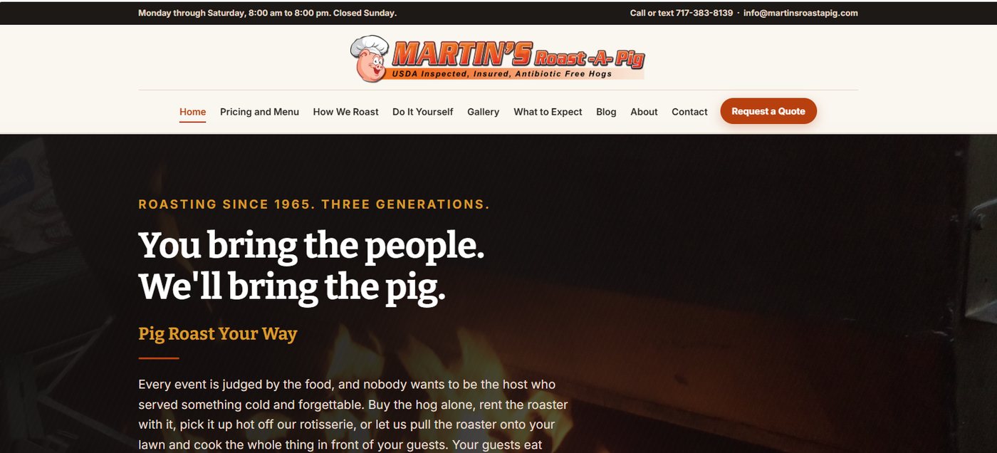 The Martin's Roast A Pig home page